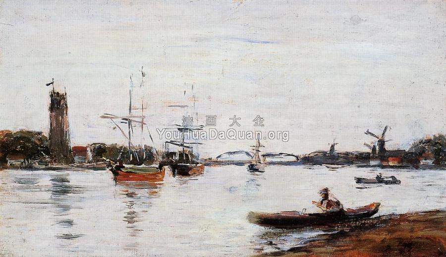 La Meuse at Dordrecht - 尤金·布丹